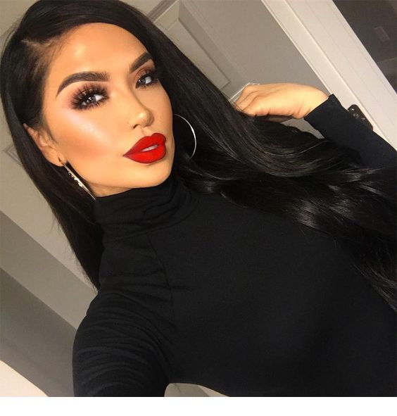 Cool All Black With Red Lips Red Lips Makeup Look Red Lip