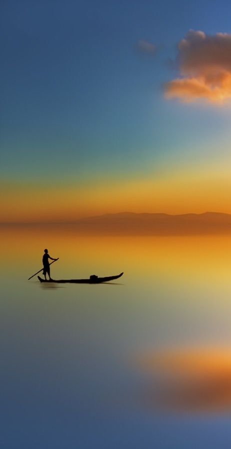Boat silhouette, Tinos island Greece