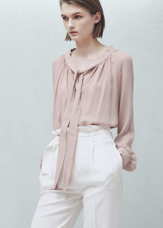 Blusa bordi traforati - Camicie da Donna | MANGO Italia