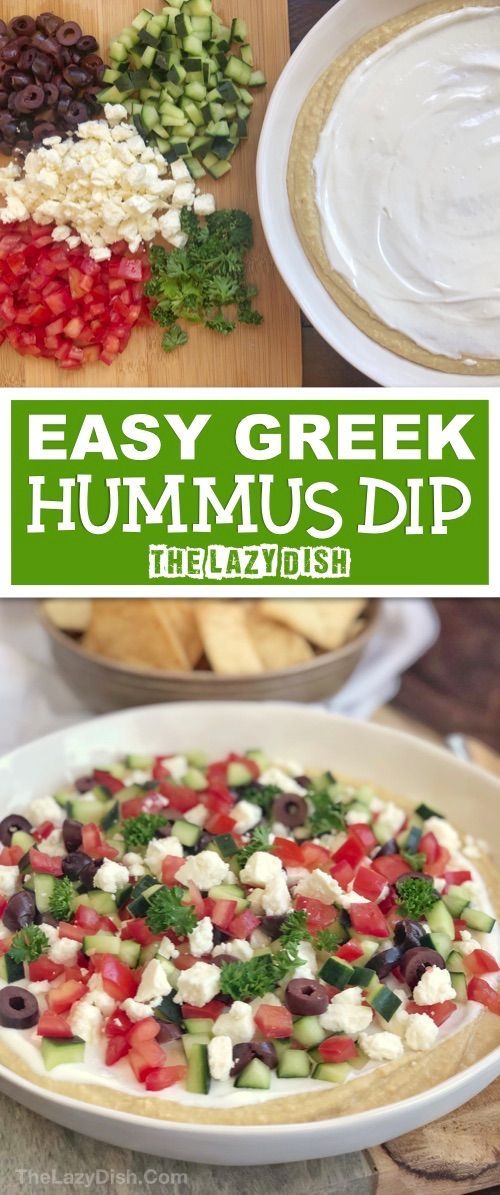 Cold Appetizer For A Crowd Healthy 7 Layer Greek Hummus Dip Looking For Quick And Easy Cold Appetizers For A Crowd This Simple Greek Hummus Dip Cold Appetizers Appetizers For A Crowd