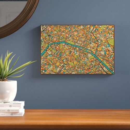 Chic Paris Street Map Graphic Art On Wrapped Canvas By Langley Street Wall Art Decor 279 99 Totrendytop Fro In 2020 Paris Street Map Blue Art Painting Graphic Art