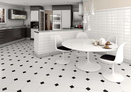 شركة تركيب بلاط بدبي 0562984120 تركيب سيراميك وبلاط White Tile Kitchen Floor Floor Tile Design White Tile Floor
