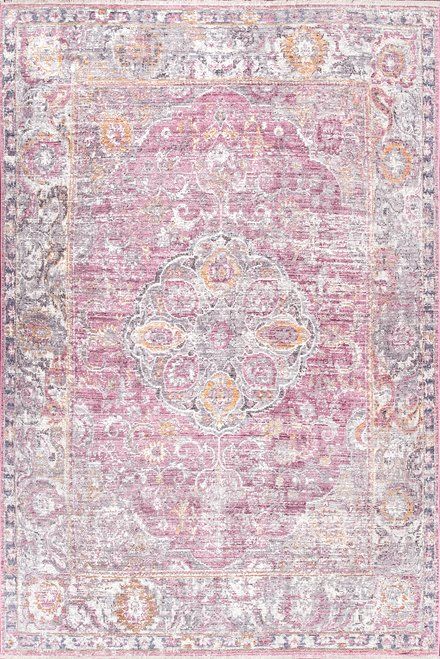 Folktime Fading Pendent Medallion Fringe Pink Rug Pink Area Rug Rugs Fringe Rugs