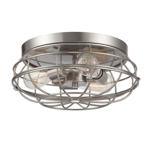 Scout 3 Light Satin Nickel Fluorescent Flush Mount At Menards Ceiling Lights Lighting Flush Mount Ceiling Lights, Kitchen Fluorescent Light Fixtures Menards