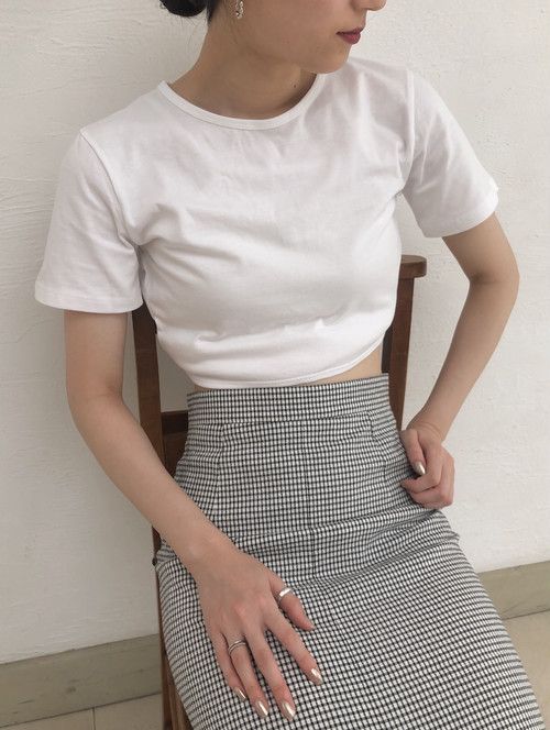 チェック タイトスカート Tシャツ レディース カジュアル タイトスカートコーデ 夏 チェック タイトスカート Tシャツ レディース カジュアル タイトスカートコーデ 夏