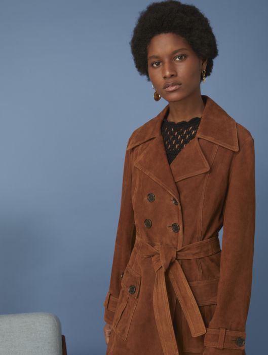 Alexa Chung Cognac Dunaway Trench Coat Alexachung Coats For