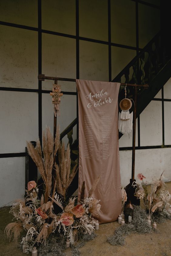 Hanging Stand Wedding Linen Signs