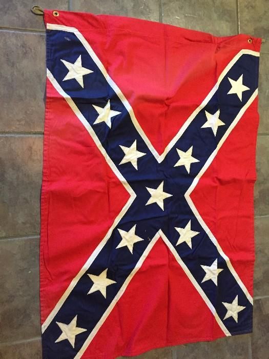 estate sale vind vintage heavy cotton confederate flag in excellent