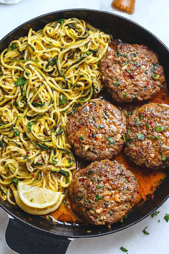 Cheesy Garlic Burgers with Lemon Butter Zucchini Noodles – Rich and juicy, you’ll instantly fall in love with these cheesy stuffed burger steaks made in one pan with plenty of lemon but… Cheesy Garlic Burgers with Lemon Butter Zucchini Noodles – Rich and juicy, you’ll instantly fall in love with these cheesy stuffed burger steaks made in one pan with plenty of lemon but…