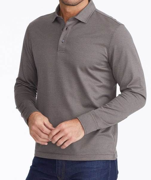 Wrinkle Free Damaschino Birdseye Long Sleeve Polo In 2020 Long Sleeve Polo Woven Shirt Sleeves