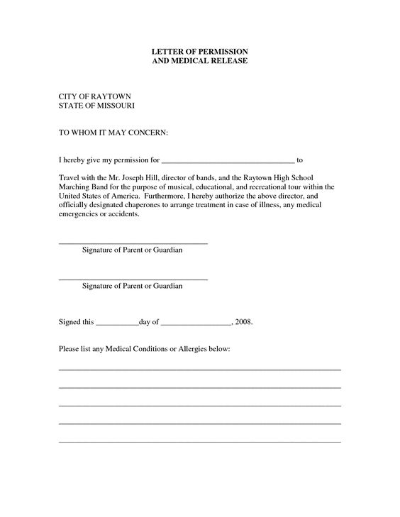 medical permission letter
