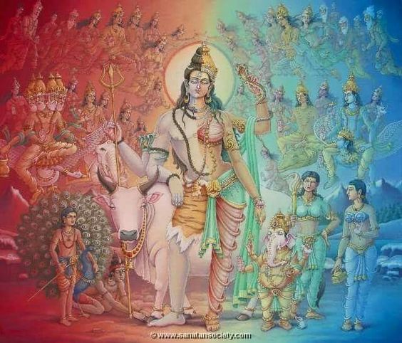 Ardhanareshwar Shiv Parvati Shakti with Kartik..Ganapati Bhramha Vishnu