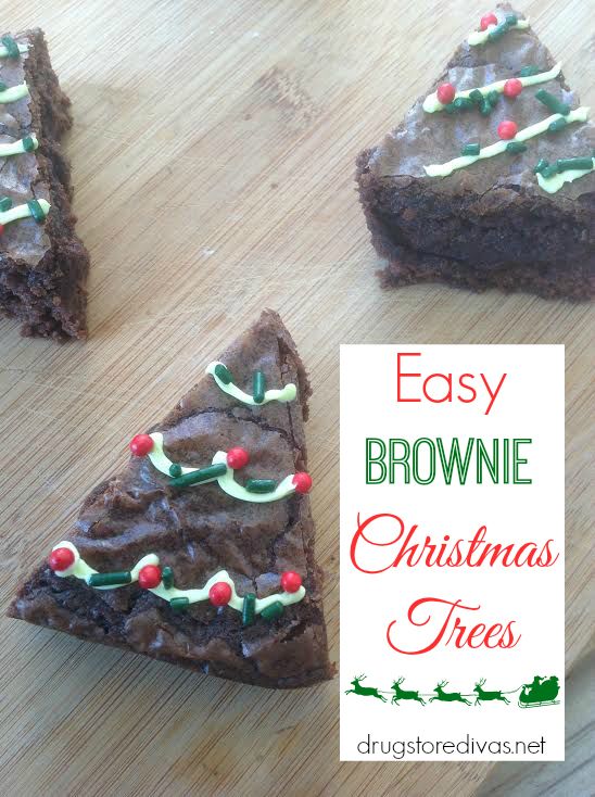 Christmas tree-shaped brownies.