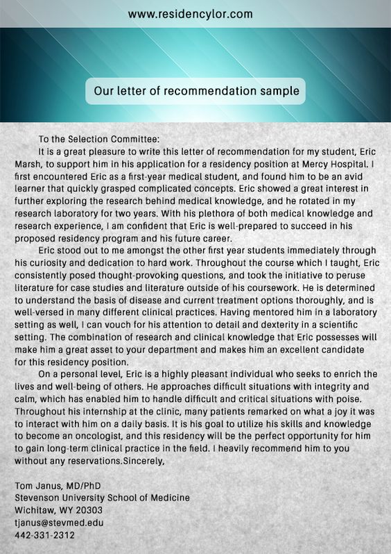 Are you thinking where you will get a Residency Letter of - medical school recommendation letter Are you thinking where you will get a Residency Letter of - medical school recommendation letter