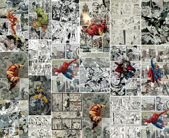 Marvel Cartoon Mural Wallpaper