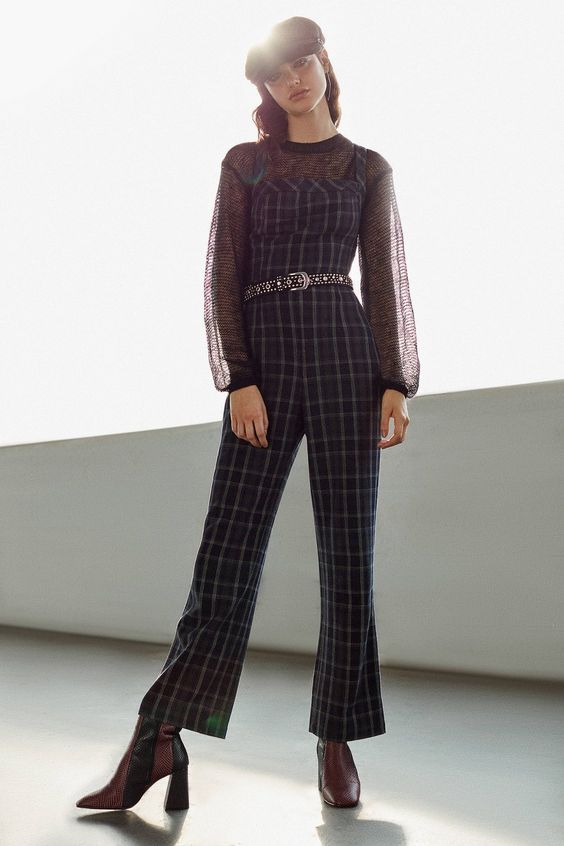 UO Teacher’s Pet Y-Back Plaid Jumpsuit | Urban Outfitters