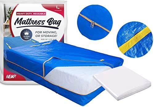 Queen Mattress Bag Cover For Moving Or Storage 5 Mil Heavy Duty Thick Plastic Wrap Protector Reusable Bags Supplies With Images Twin Mattress Queen Mattress