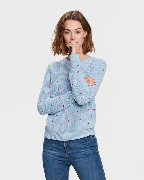 DAMES TRIANGLE DETAIL KNIT TRUI Lichtblauw | Trui vest, Trui DAMES TRUI | 78887398 WE Fashion