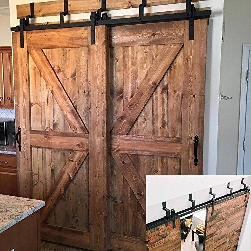 5-16FT Interior rolling Sliding Barn Wood Door Hardware Track Hanger Set Kit 5-16FT Interior rolling Sliding Barn Wood Door Hardware Track Hanger Set Kit