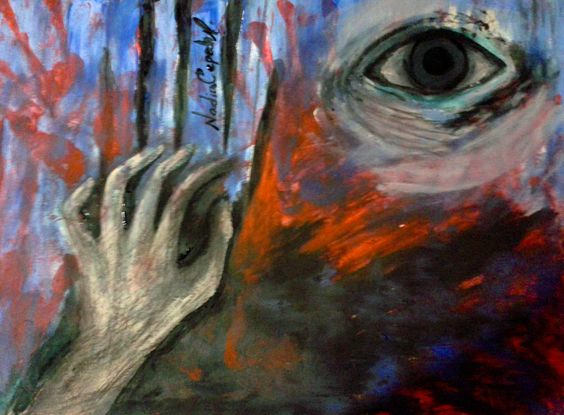 Esquizofrenia.. cuanta ira, cuanta violencia y cuanta impotencia técnicas mixtas, carboncillo y pintura al frió
