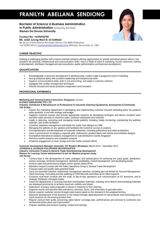 Business Administration Resume Samples Job Resume Template Job