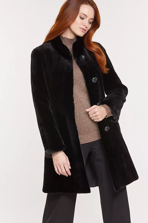 Amazon Com Women S Cadence Reversible Sheared Mink Fur Coat Black Size Small Clothing Fashion Innovative Fashion Mink Fur Coat