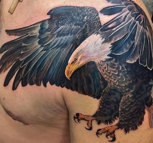 Traditional American Bald Eagle American Bald Eagle Traditional In 2020 Traditional Tattoo Tattoos For Guys Traditional Tattoo Man