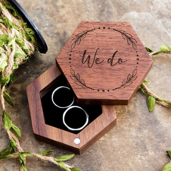 Ring Bearer Proposal Ring Box Personalized Engraved Walnut Wooden Ring Box Anniversary Band Box Wedding Ring Holder