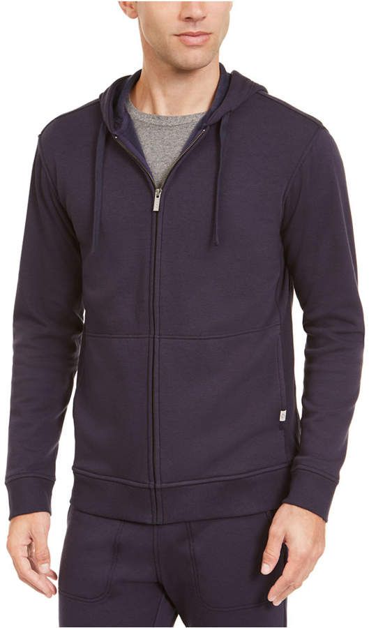 Hugo Boss Cotton-Blend Zip-Through Hoodie with Curved Logo 50418944 416