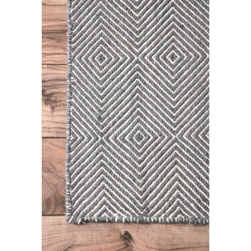 Marcelo Flat Woven Wool Cotton Gray Area Rug Rugs Marcelo Flat Woven Wool Cotton Gray