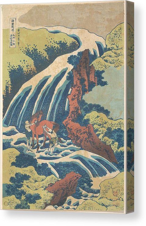 Katsushika Hokusai Waterfall Yoshino in Yamato Stretched Canvas ~ More Size Katsushika Hokusai Waterfall Yoshino in Yamato Stretched Canvas ~ More Size