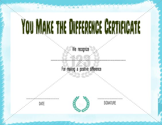 You Make The Difference Certificate Template Free Premium - free printable perfect attendance certificate You Make The Difference Certificate Template Free Premium - free printable perfect attendance certificate