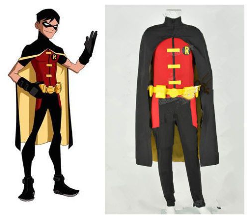 Young Justice Robin Cosplay Costume Jumpsuit Halloween Party Outfit Halloween
