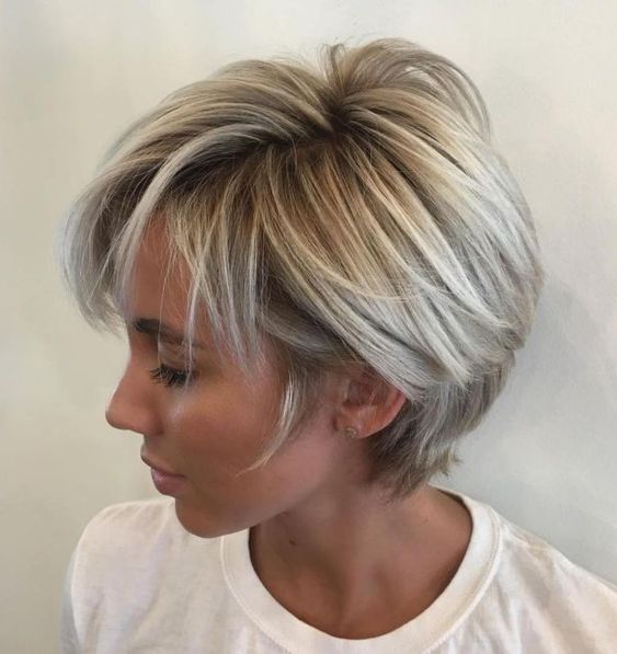 Длинная Блондинка Balayage Пикси