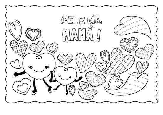 Tarjetas Dia De La Madre Para Colorear Y Imprimir Dibujos Del