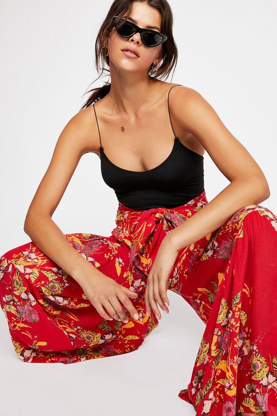 FP One Aloha Printed Wide Leg Pants | Free People