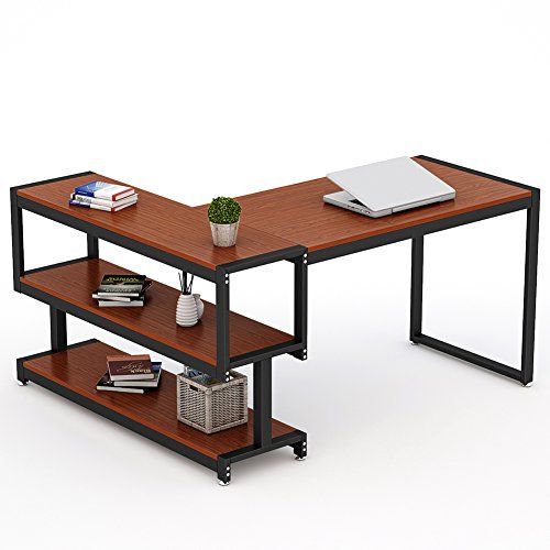 L Shaped Desk Little Tree Industrial 59 Corner Computer Office Desk With Storage Shelf For Home Office Works As Writi Office Computer Desk Desk Desk Storage