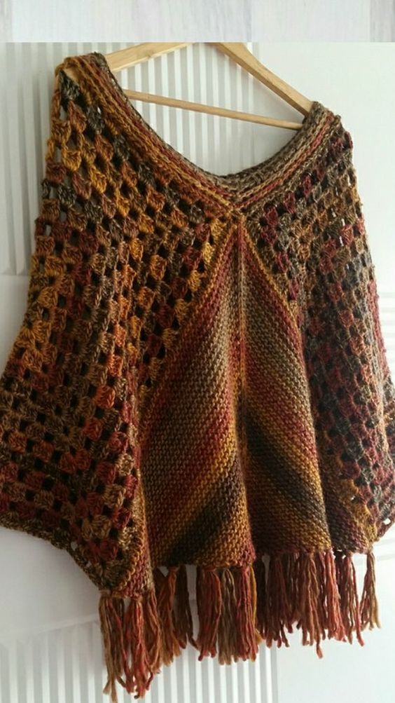 María Cielo Crochet Inspiración Poncho Ponchos Crochet Patrones Ganchillo Ropa Poncho De Ganchillo