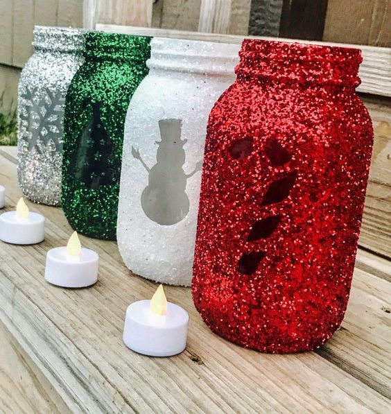 Amazing Mason Jar Craft Ideas For Christmas Part - 10: Holiday Mason Jars Set Of 4 - Christmas Decorations | Jar, Decoration And Holidays