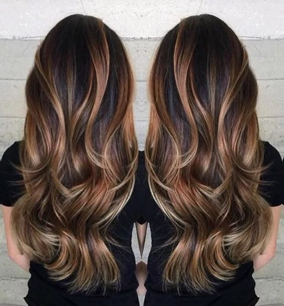 brown hair with caramel highlights