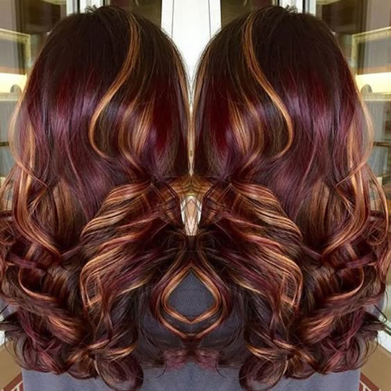 red hair highlights