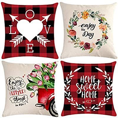 : ULOVE LOVE YOURSELF Ho Ho Ho Christmas Pillow Farmhouse