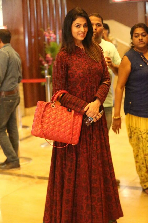 Anjana Sukhani wears a burgundy Shalini James outfit for the poster launch of…