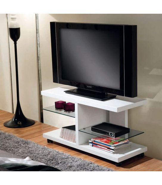 Mesa De Televisión Con Ruedas En Madera Blanca Modelo Torino Mueble Tv Con Ruedas Muebles Para Tv Modernos Muebles Para Pantallas