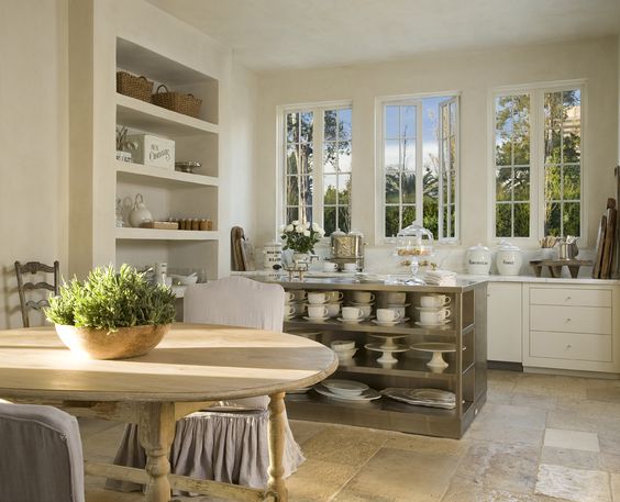 Breathtaking! Is it the most beautiful French Country kitchen of all time? Design by Pamela Pierce. Montrose - Reagan | Andre Architecture. #frenchcountry #frenchkitchen #kitchendesign #kitchendecor #europeancountry #countrydecor #limestone #Frenchantiques #whitekitchen #interiordesignideas #interiordecorating