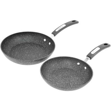 The Rock By Starfrit The Rock By Starfrit Set Of 2 Fry Pans Starfrit The Rock 8 Piece Set with Bakelite Handles, Dark Gray