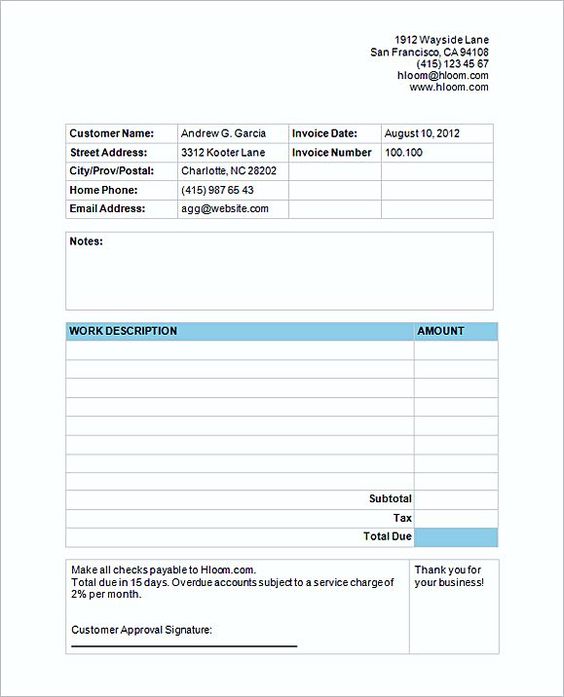 cleaning invoice template word