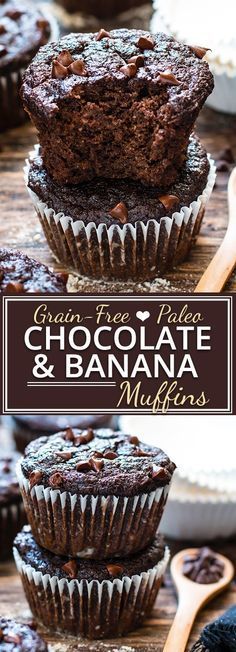 Paleo Chocolate Banana Muffins