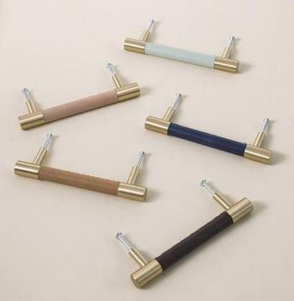 Decorative Door Handle for a Cabinet Dark Blue Glass Furniture Handle with Brass Fittings Cupboard or Drawer Unique Glass Handle
