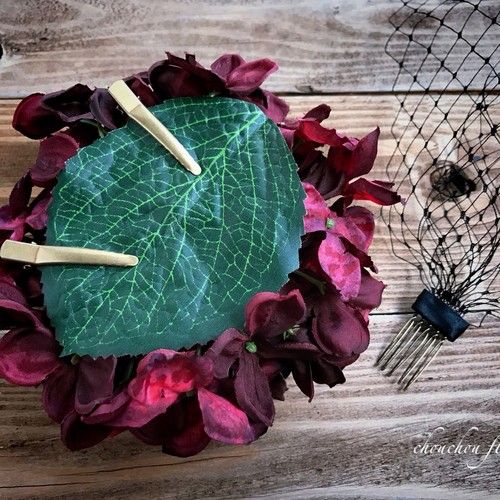紅の花帽子 Red 花 帽子 手作り